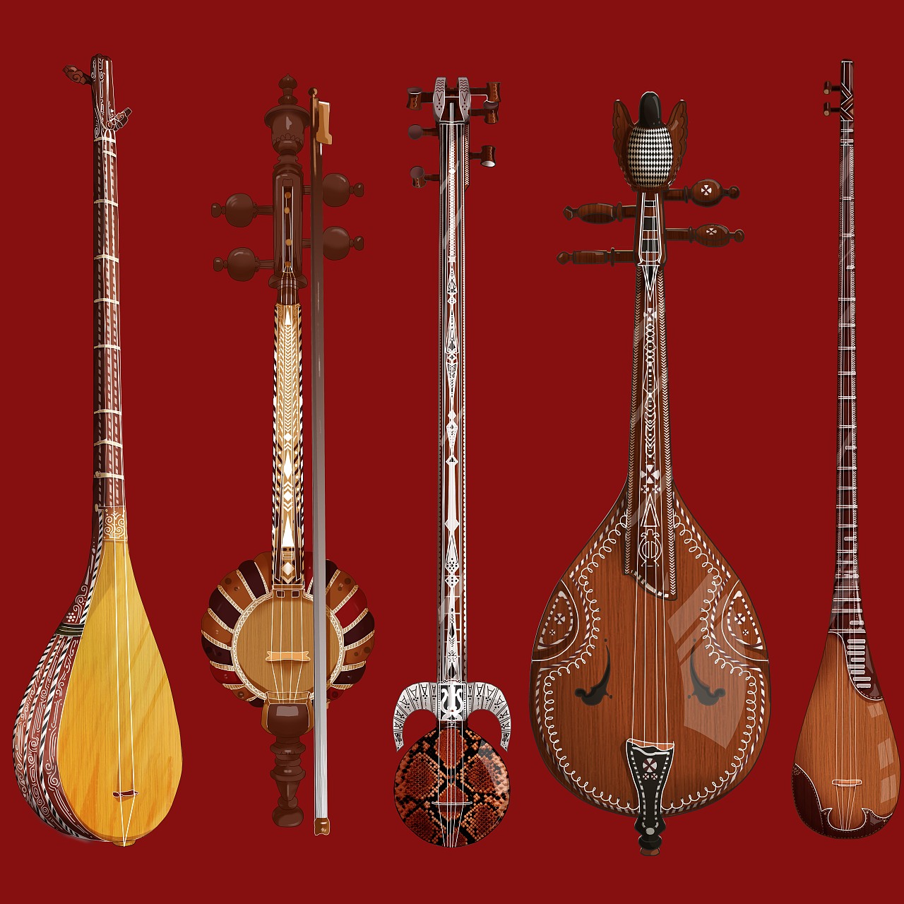 新疆传统乐器一套,可出售   