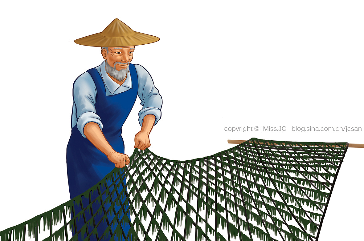 福建圣汇源纯紫菜-老渔民形象插画(已上市)|插画|商业插画|jcsan - 原创作品 - 站酷 (ZCOOL)