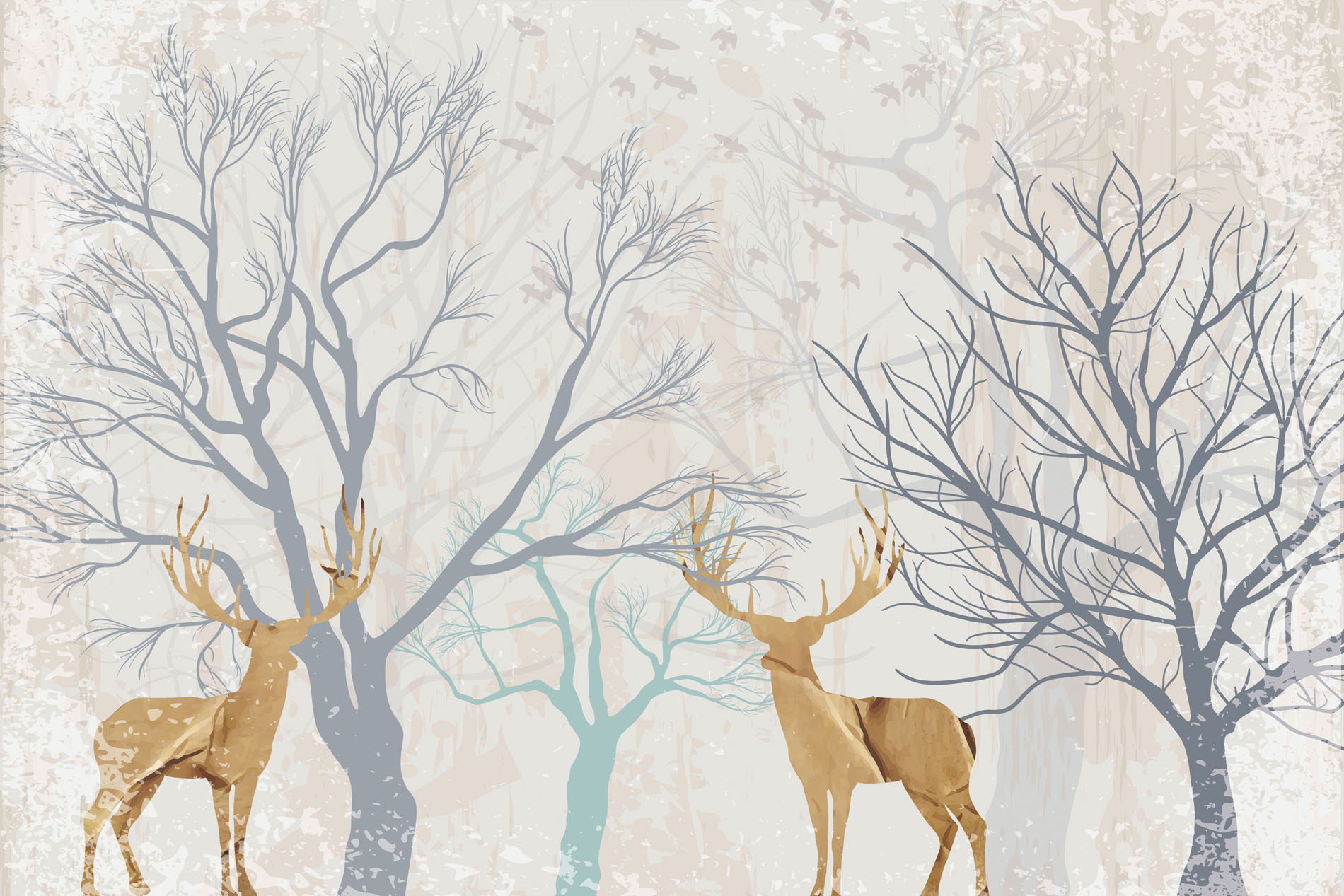 图库-北欧简约|插画|商业插画|新中式纱画图库 - 原创