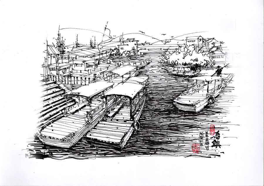 风景速写，钢笔画，钢笔速写创作|钢笔画|纯艺术|Jason520 - 原创设计作品 - 站酷 (ZCOOL)