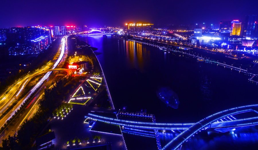 【航拍】太原汾河皎月|风光|摄影|伟韵视觉 - 原