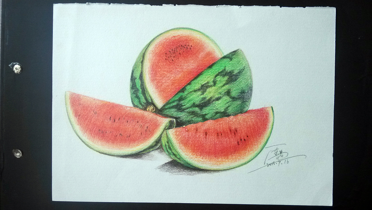 彩铅画--水果系列