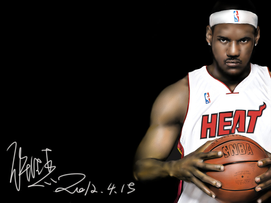 NBA球星勒布朗詹姆斯写实风格手绘|绘画习作