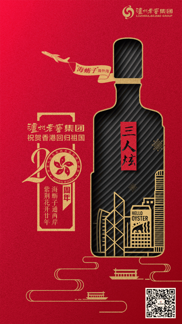 泸州老窖集团祝贺香港回归20周年h5画面