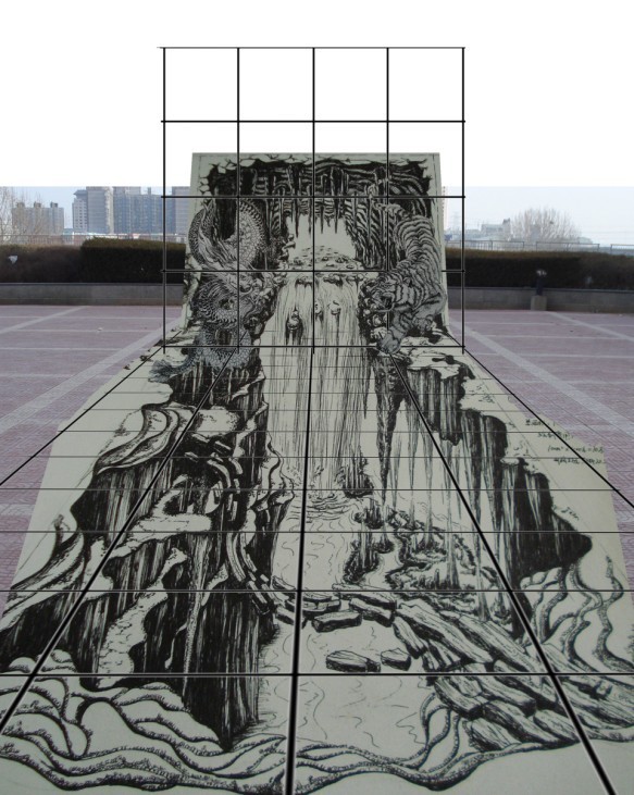 中国文化"龙虎斗"3d地面立体画---博艺3d街头立体画制作