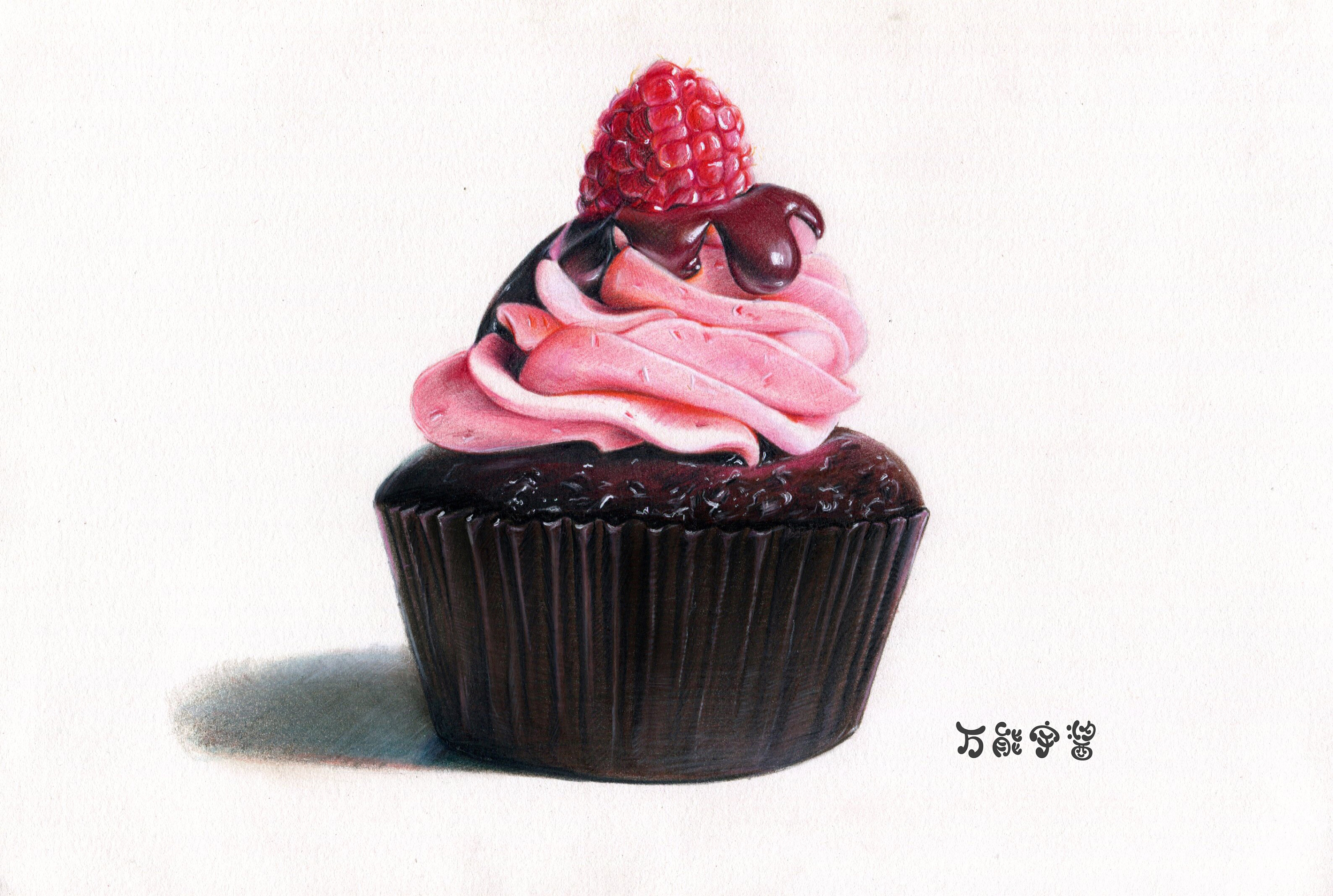 树莓纸杯蛋糕|纯艺术|彩铅|万能宇酱 - 原创作品 - 站酷 (ZCOOL)
