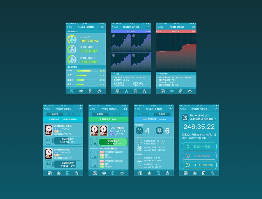 [V2]云朵NAS管家iOS UI设计:主页&设备监控|