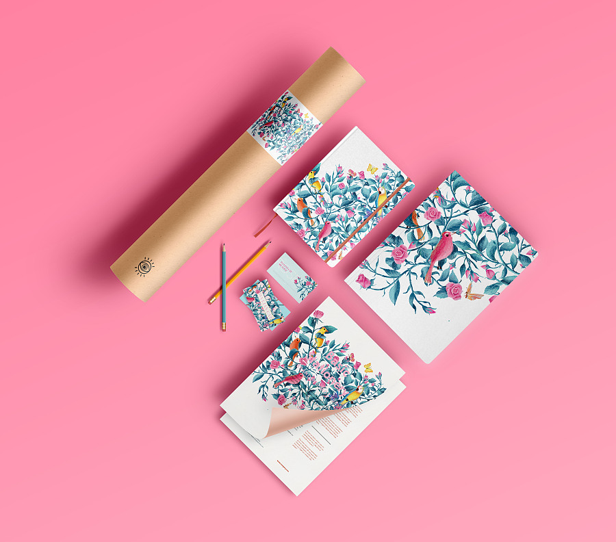 玫瑰与茉莉花茶插画包装设计|商业插画|插画|苏