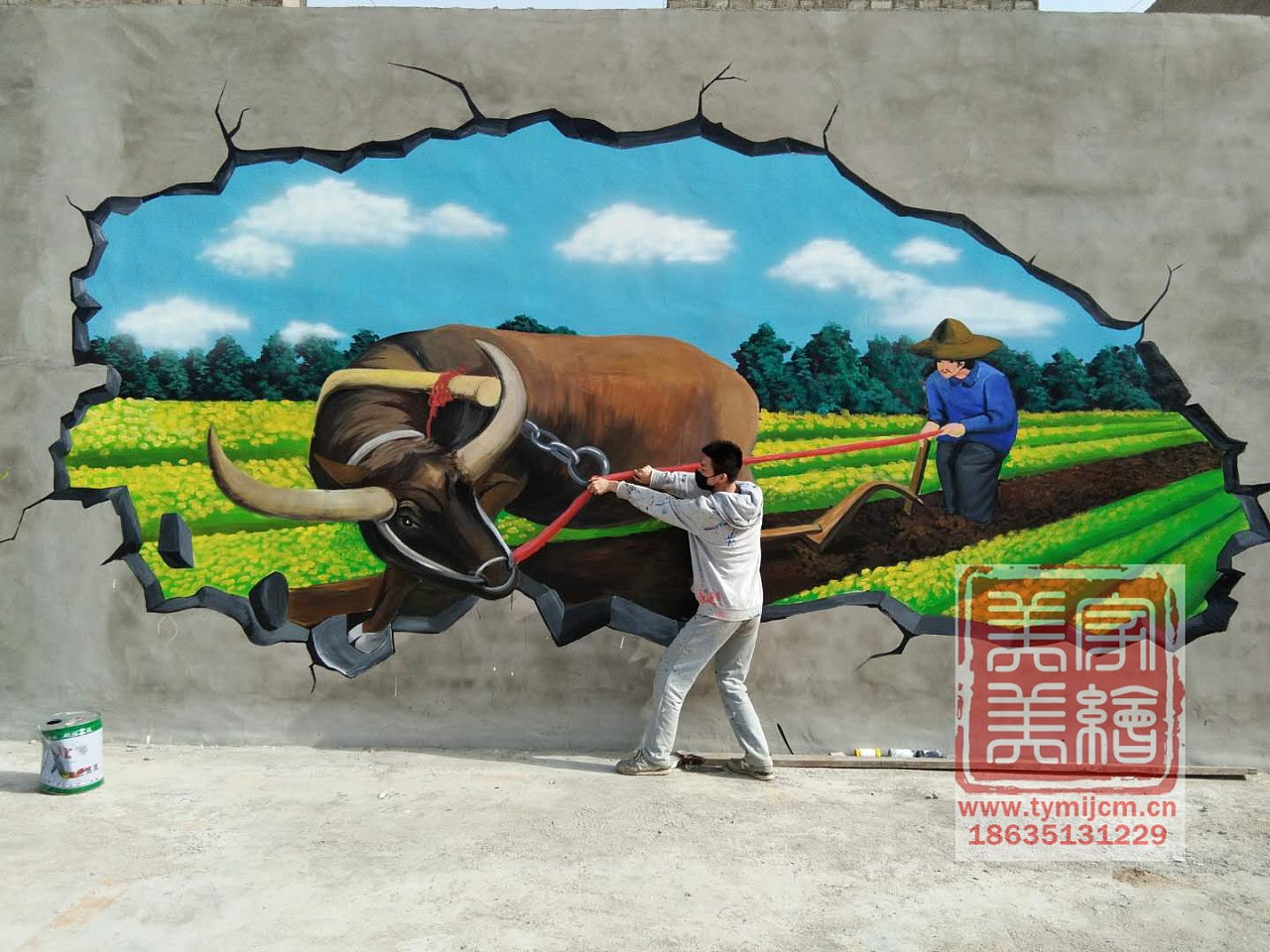农村文化墙彩绘太原农村文化墙墙绘彩绘3d画3d立体画