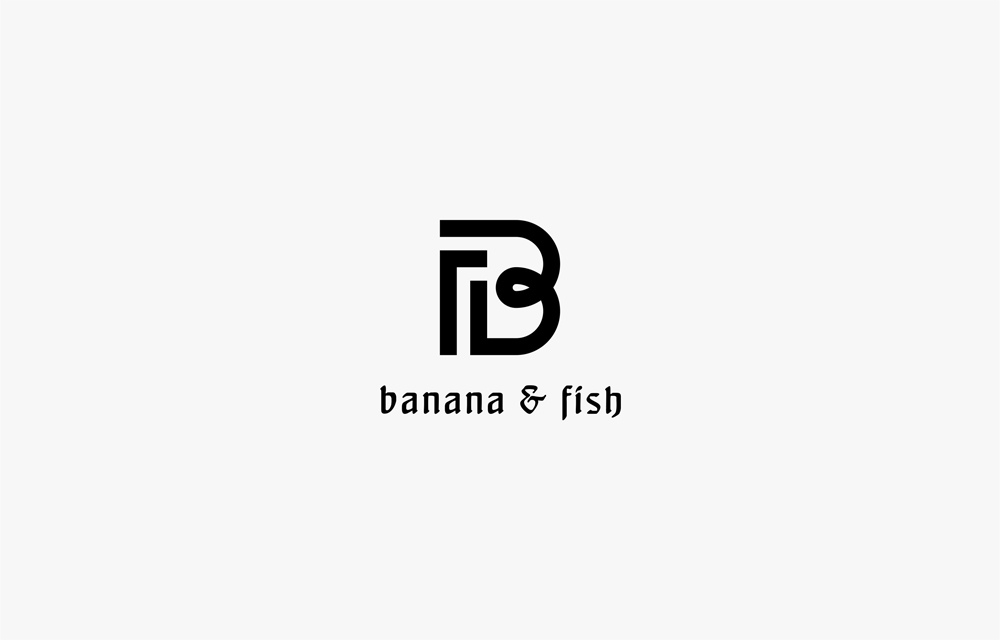 香蕉与鱼logo设计