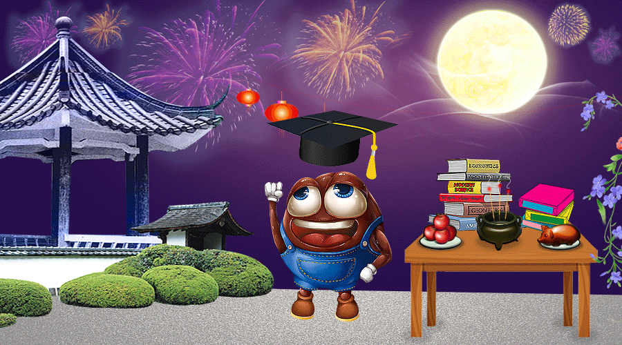 中秋节 月满中秋 团圆节 卡通产品场景商业插画