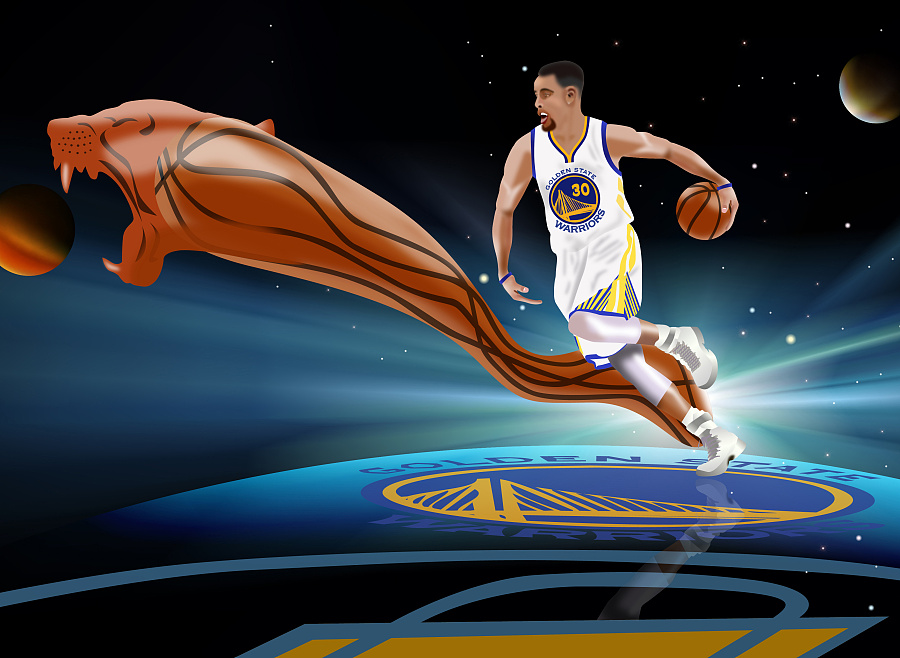库里总决赛NBA篮球ai海报 库里海报 库里插画