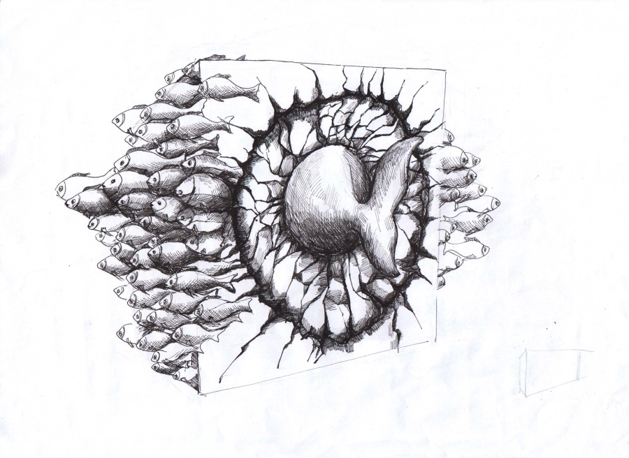 童话海洋|钢笔画|纯艺术|艺豆壳雨 - 原创设计作