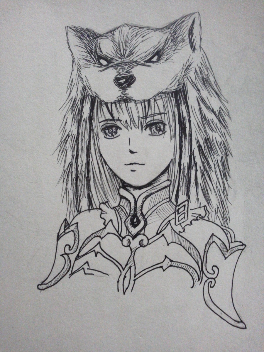 狼头帽天策萝莉|绘画习作|插画|七叶之伤 - 原创