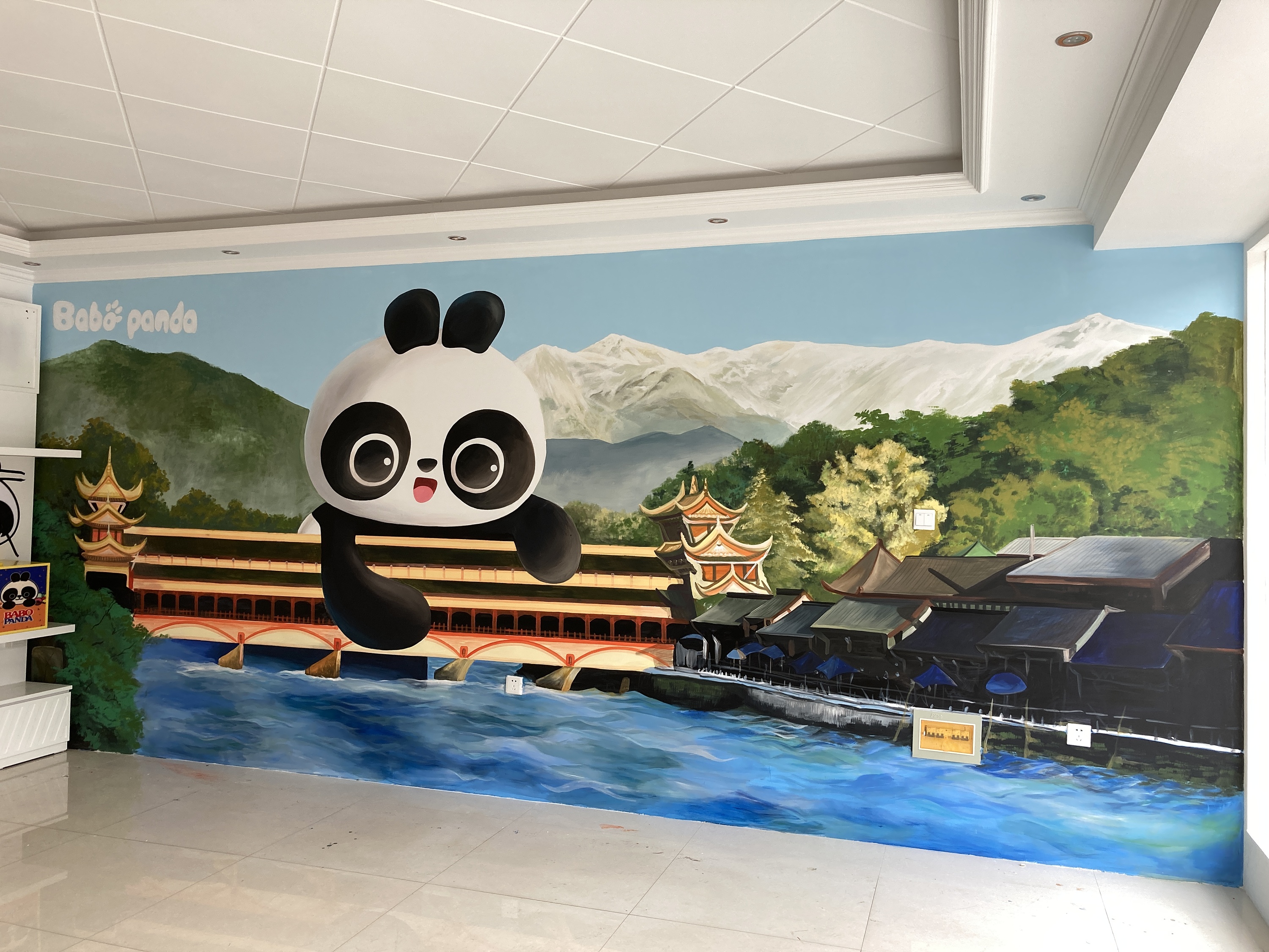 四川大熊猫墙绘|其他|墙绘/立体画|刘海乐彩绘工作室 原创作品
