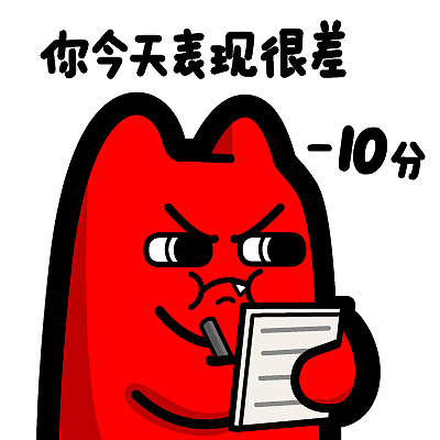 i73-2【魔鬼猫表情-扣分】#半身 记录 纪律委员 学习 做笔记 ip 动漫