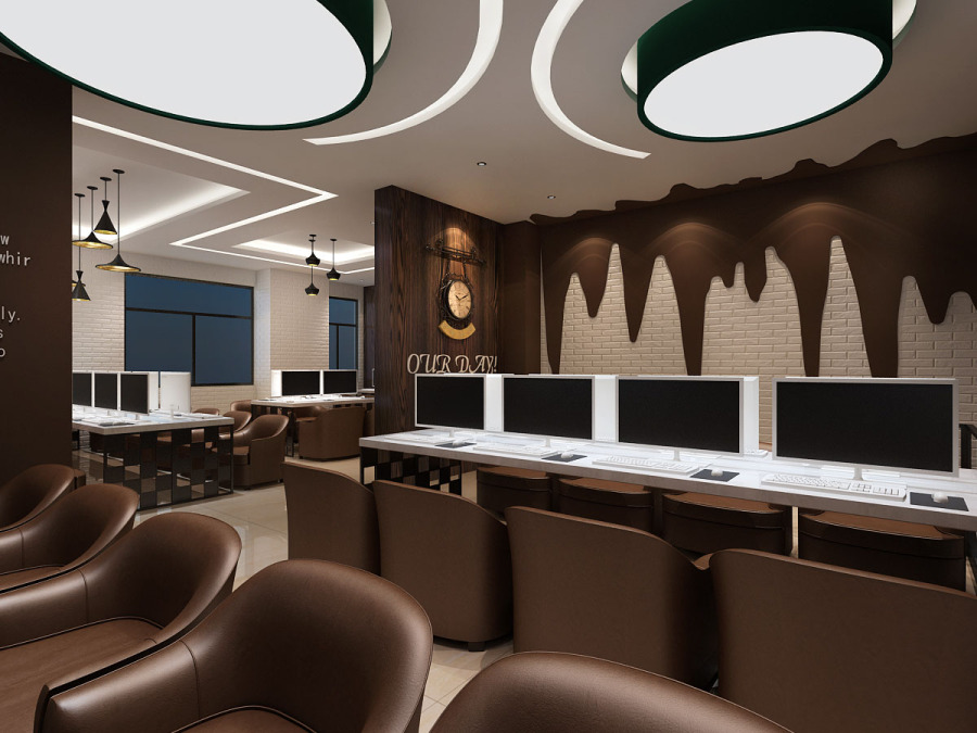 泸州现代简约风格网吧装修-泸州专业网吧装修