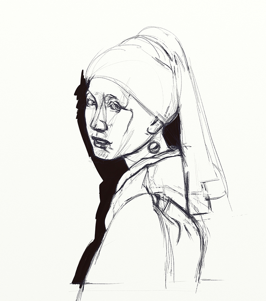 一张临摹的旧作《戴珍珠耳环的少女》|绘画习