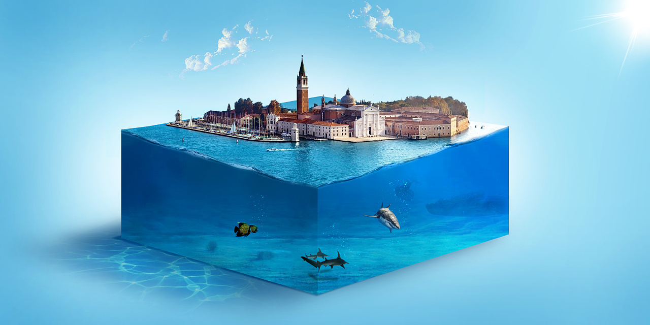 水上之城-ps合成|平面|海报|远和鱼 - 临摹作品