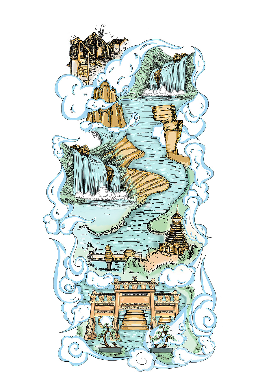 贵州风景插画|商业插画|插画|木子89 - 原创设计