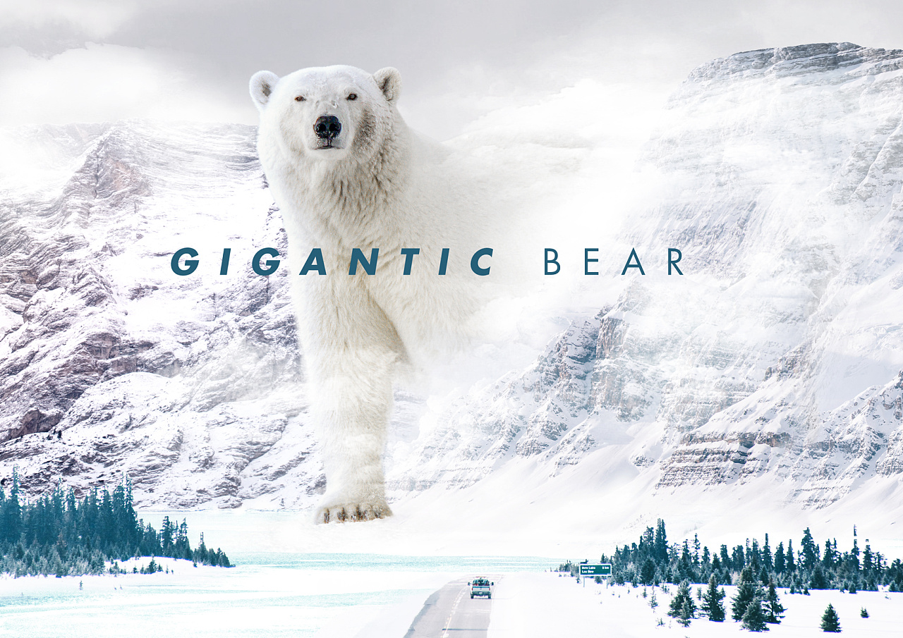 合成海报 - 巨型北极熊