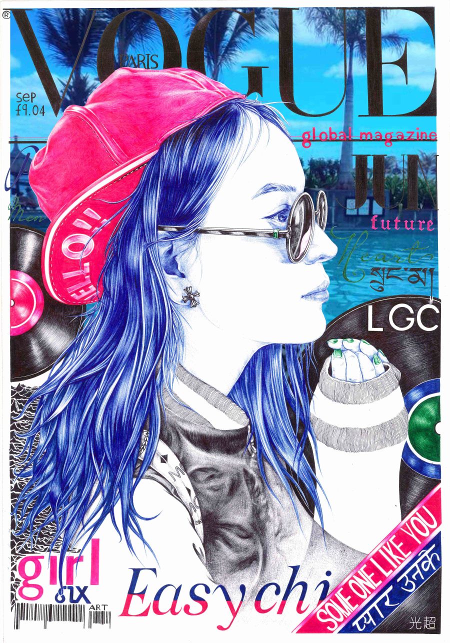 《VOGUE》 杂志封面彩色手绘|商业插画|插画