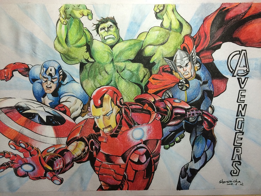 漫威 彩铅画|绘画习作|插画|lemontreezoe - 原创设计作品 - 站酷 (ZCOOL)