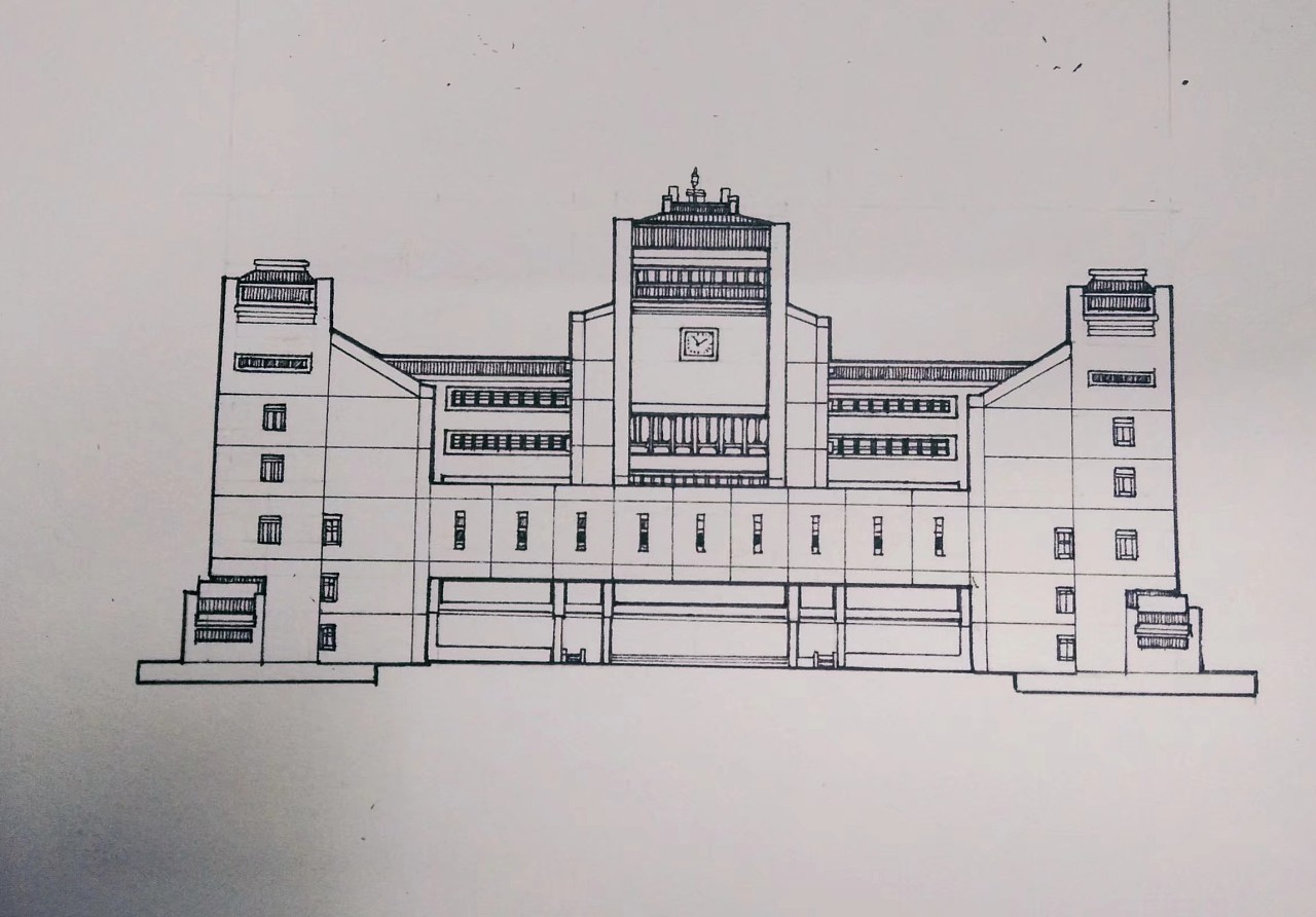武汉大学经典建筑和武汉建筑黑白线稿|纯艺术|绘画|师