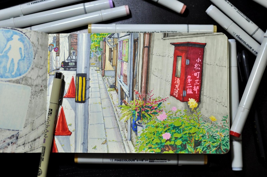 日本游玩绘本小结|绘画习作|插画|这个豆豆 - 原