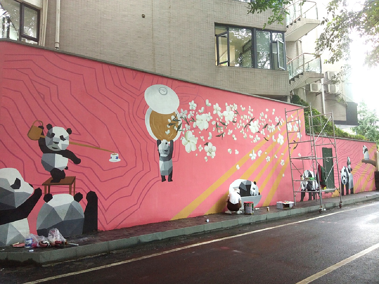 熊猫主题墙绘