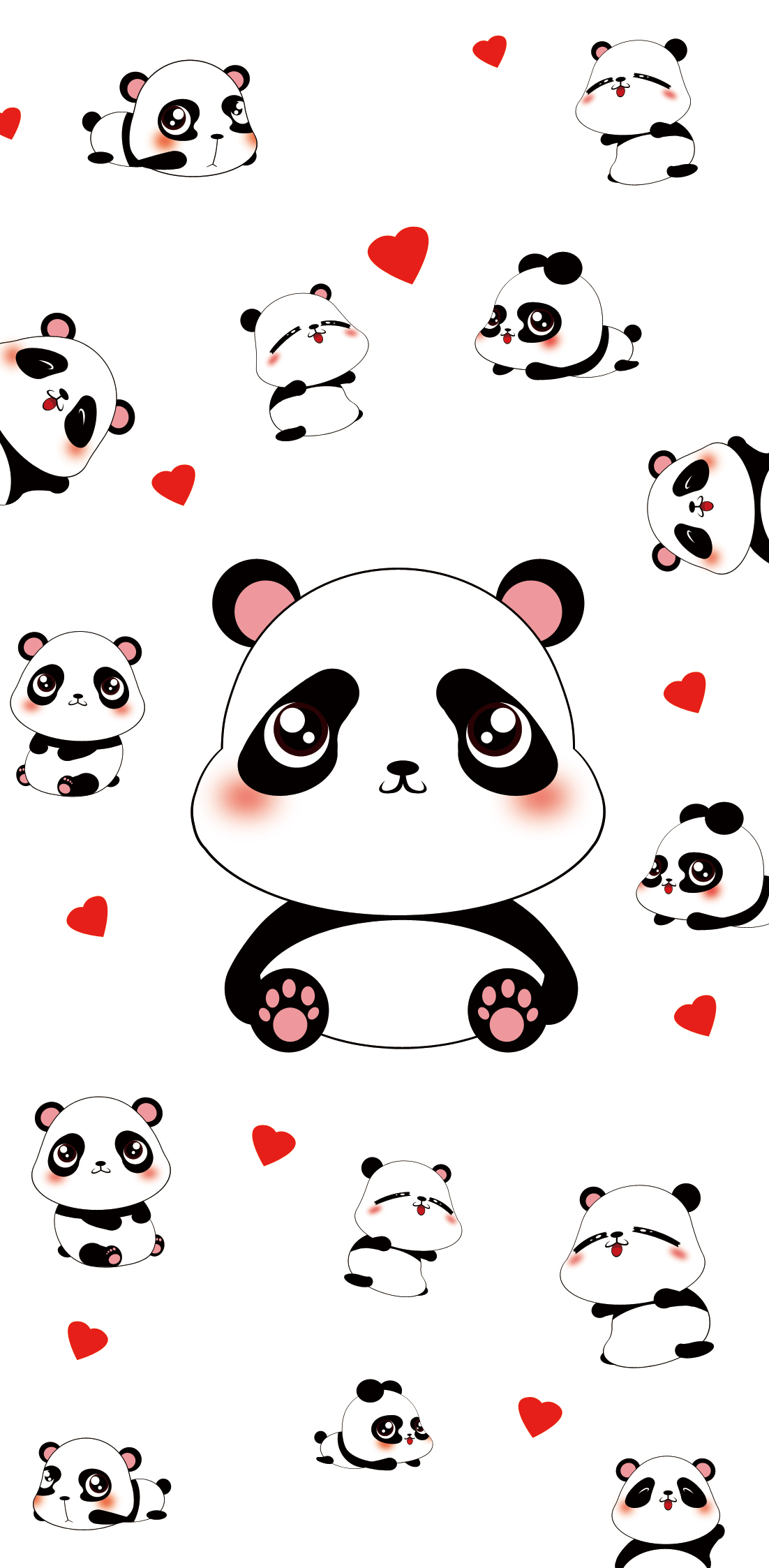 手机壳插画,很多客户也是很喜欢熊猫,我也设计一款萌萌的熊猫