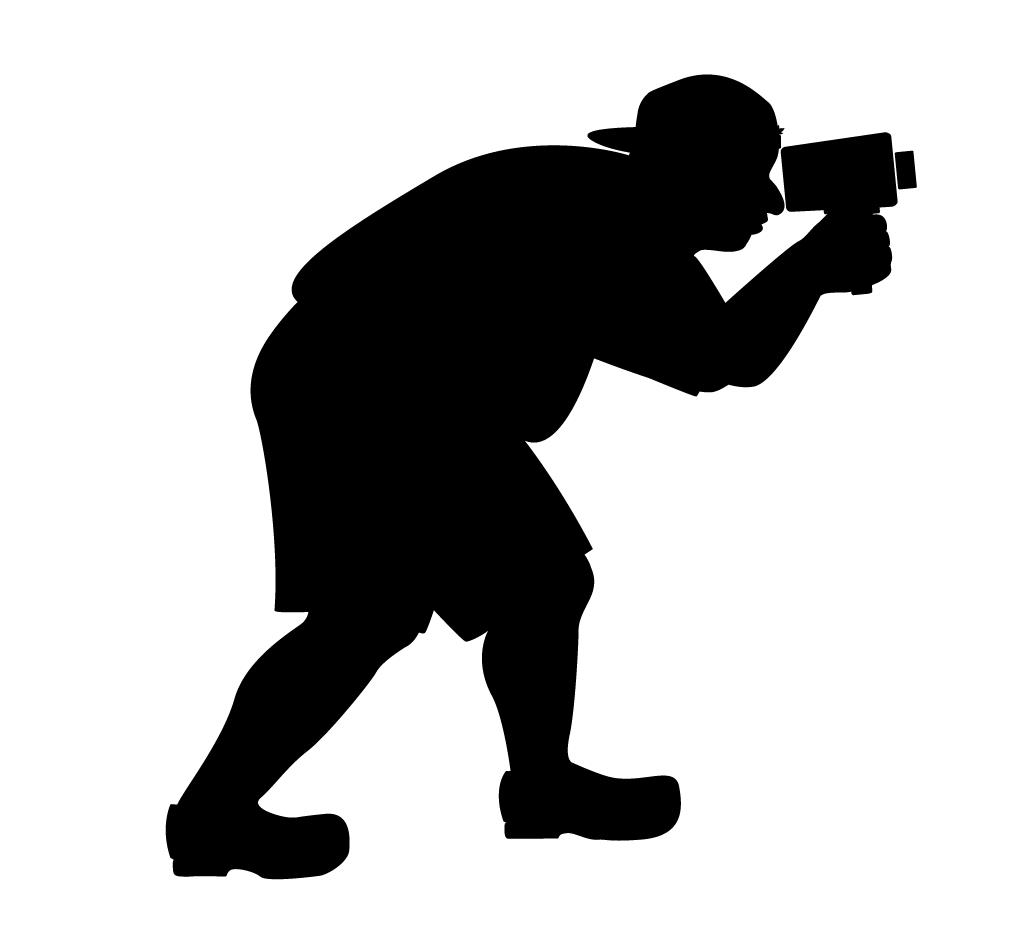 logo设计需要,画个人物剪影_"弯着腰的手持摄像机
