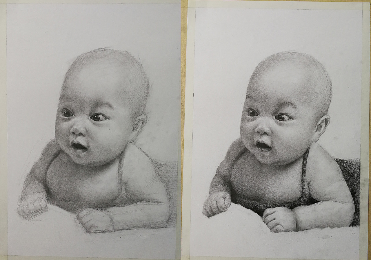 写实素描婴儿|纯艺术|素描|李程ART - 原创作品 - 站酷 (ZCOOL)
