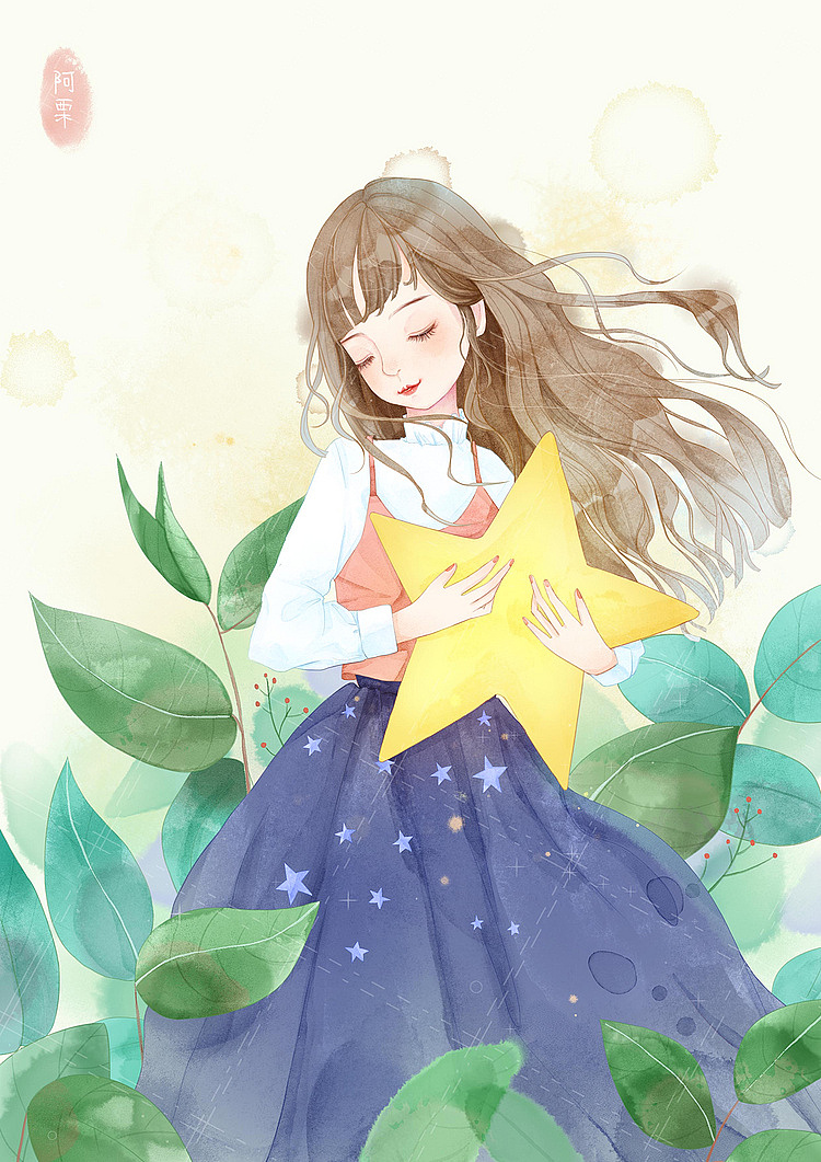 星星和动漫女孩 堆糖,美图壁纸兴趣社区