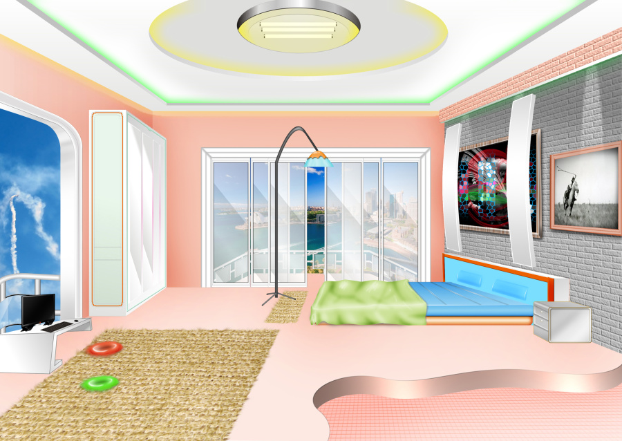 一个人的生活 简单 房间|商业插画|插画|pansha