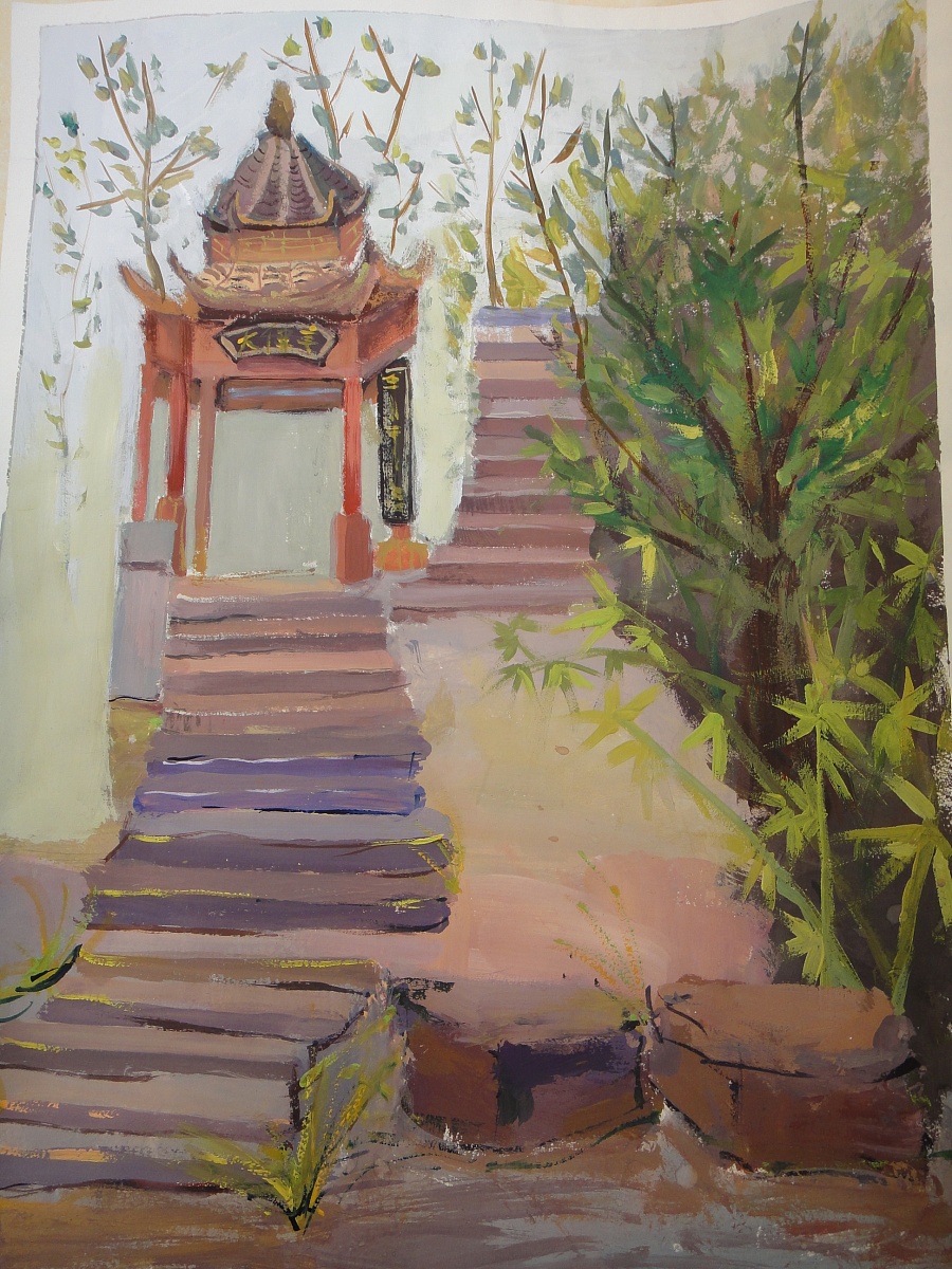 中山古镇写生|其他|其他|天黑前的夏天 - 原创设