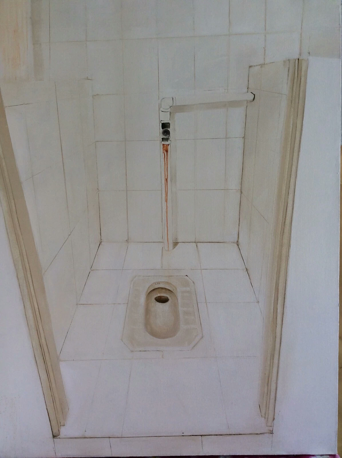 这是大学时,教学楼里,教室那一层最里面的一格厕所