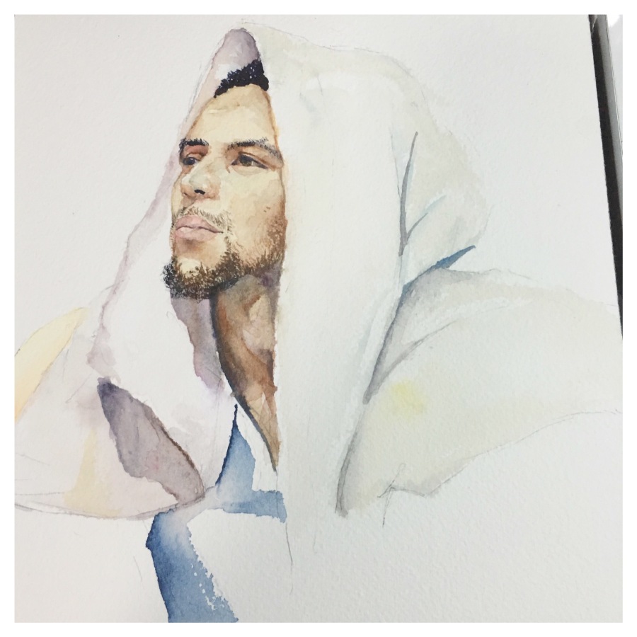 水彩头像-库里|绘画习作|插画|YUKI琦咯 - 原创设