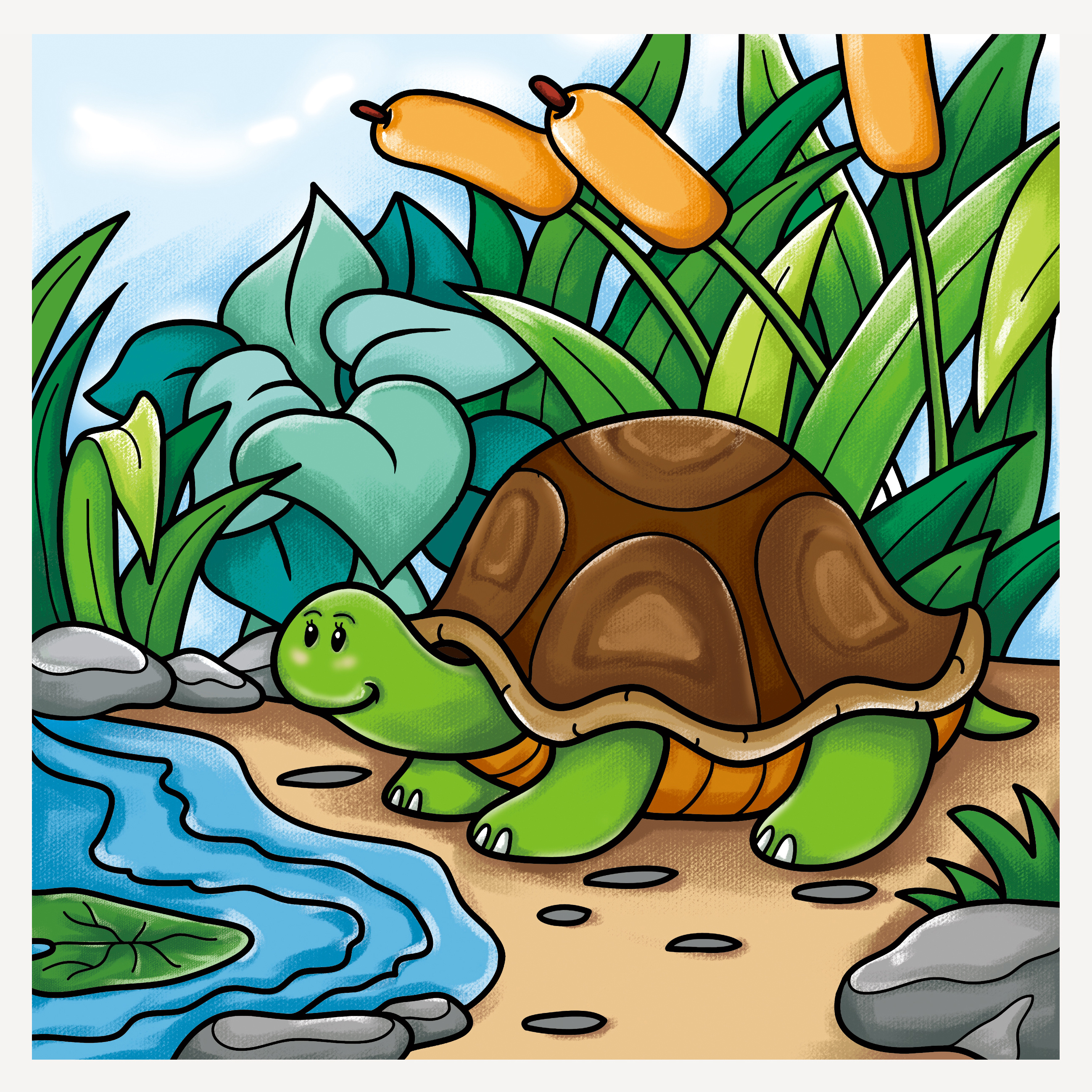森林里的乌龟|插画|儿童插画|俏丝雨 - 临摹作品 - 站酷 (zcool)