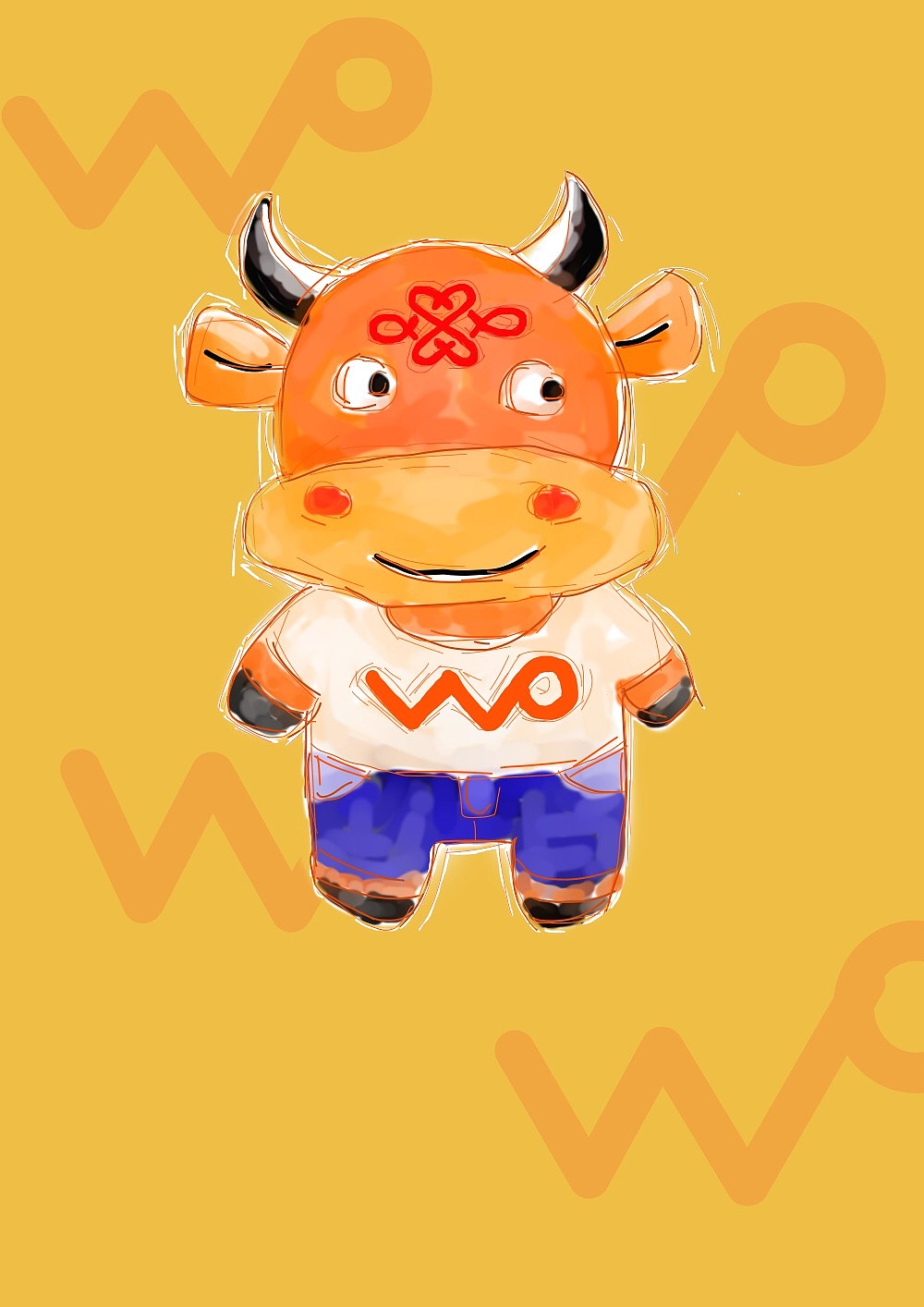 沃品牌卡通形象:沃很牛|平面|吉祥物|z10493235