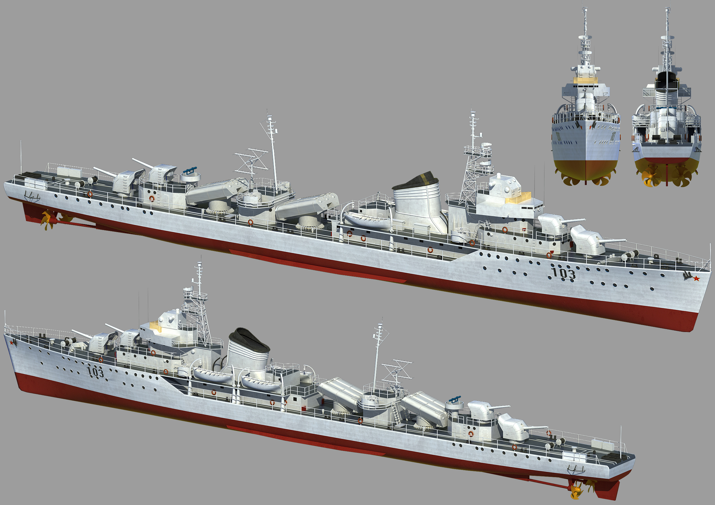 鞍山级驱逐舰|三维|机械\/交通|辉总曰:Good morning - 原创作品 - 站酷 (ZCOOL)