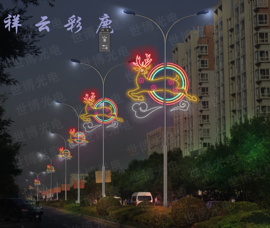 led灯杆造型厂家世博光电路灯杆装饰造型夜景亮化市政