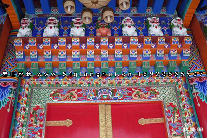 西藏藏式少数民族彩绘实例作品欣赏|纯艺术|绘画|艺匠彩绘 原创作品