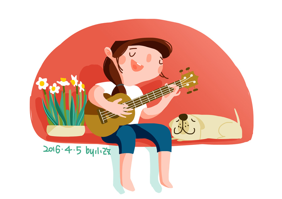 自学一种乐器|绘画习作|插画|小改 - 原创设计作