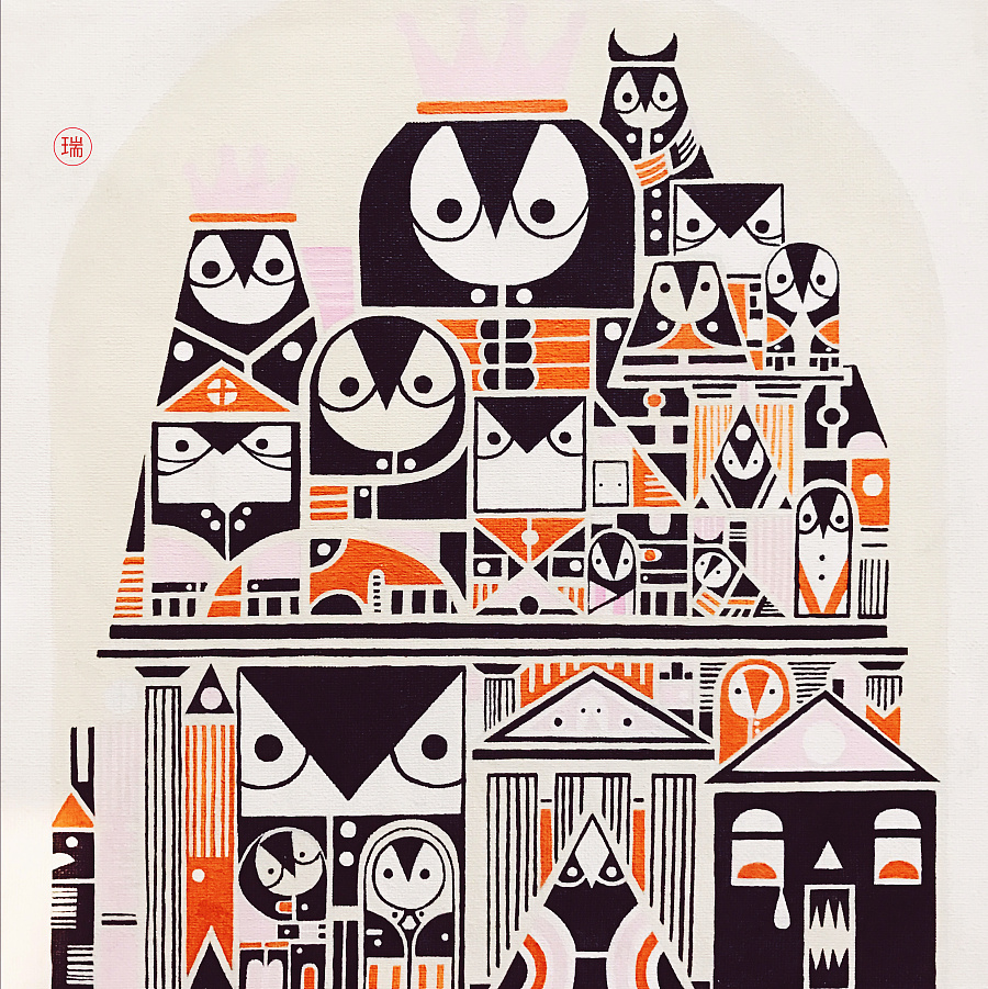企鹅建筑|商业插画|插画|Kor可乐儿 - 原创设计作