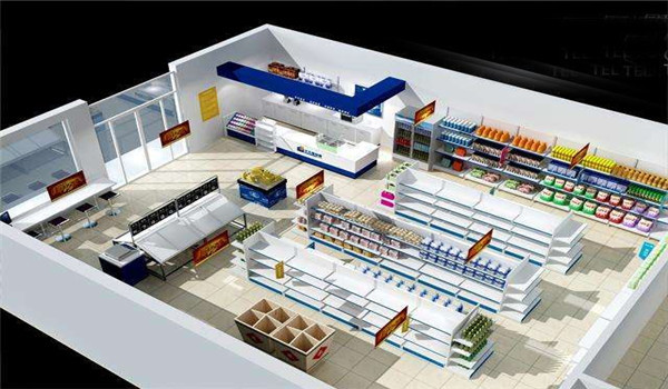 重庆超市装修设计效果图/便利店设计公司/超市设计施工