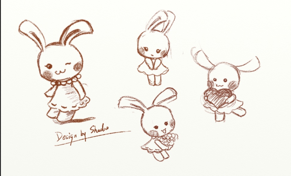 以前画的,一个小兔子的人物设计哦
