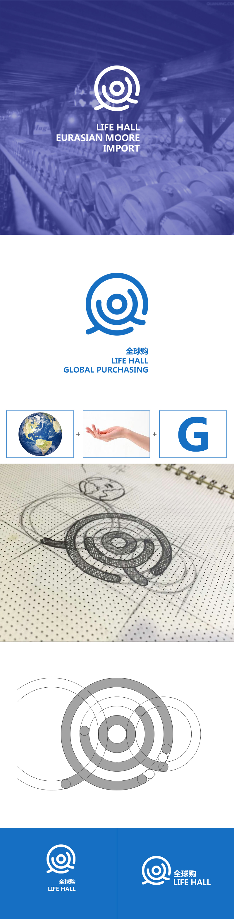 全球购logo 全球购标志 地球标志 极简设计 简约logo
