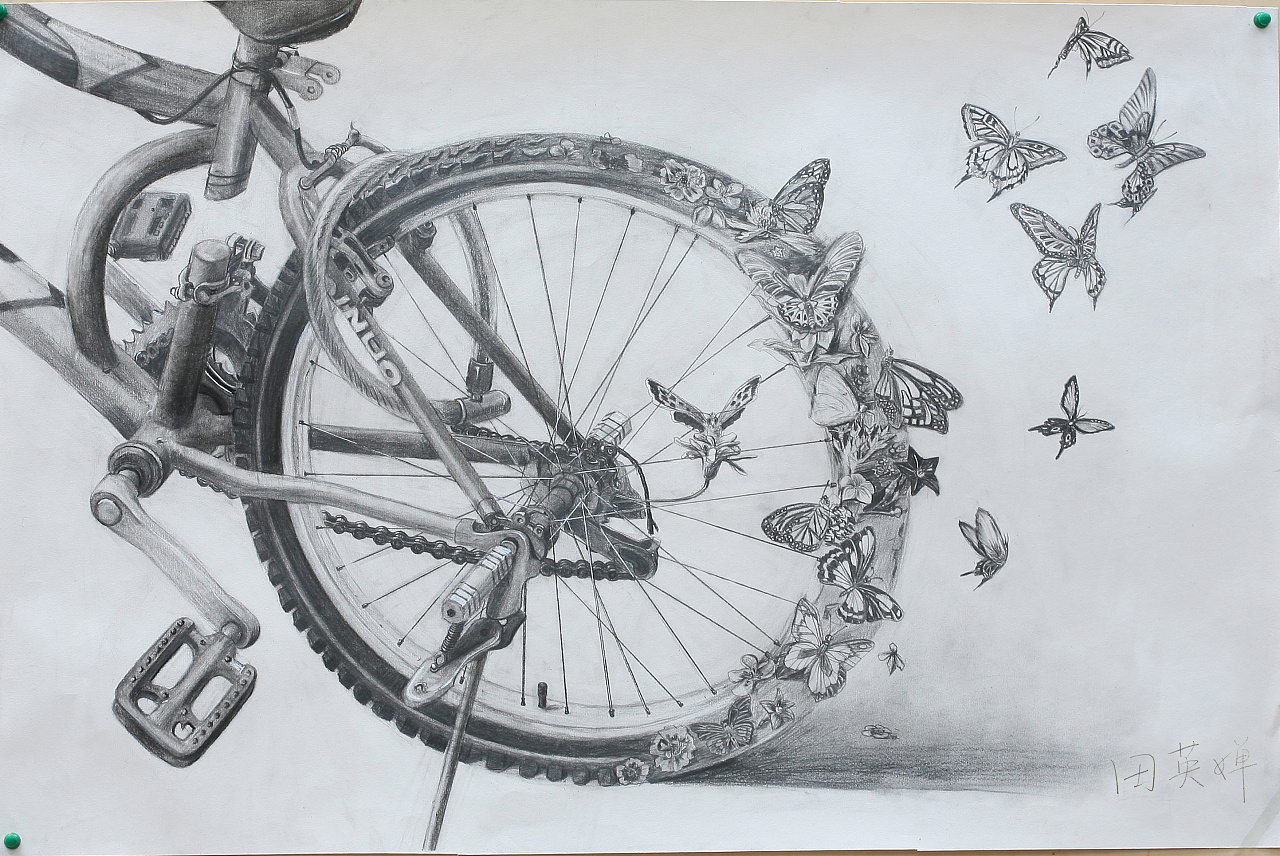 创意素描 重构 自行车