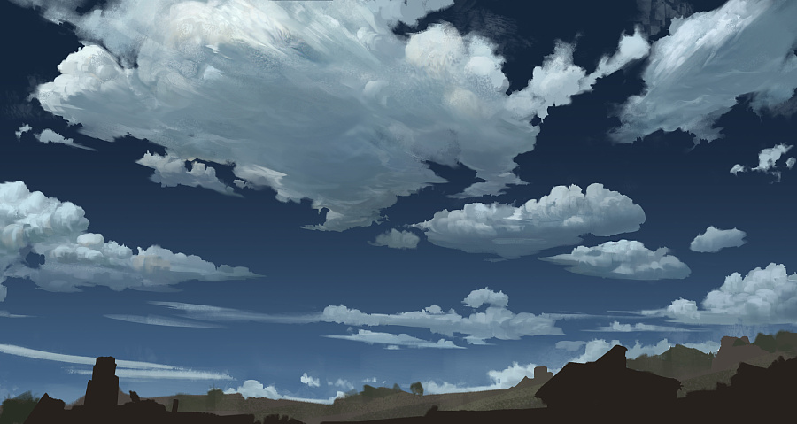 2017-2-9自然元素云的画法&天空范画|商业插画|插画|陈战 - 原创设计作品 - 站酷 (ZCOOL)
